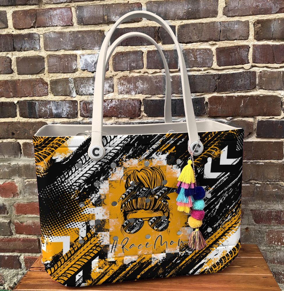 Bucket Tote Bag, Limited Edition Bogg Bag, Beach Bag Race Mom - Image 5