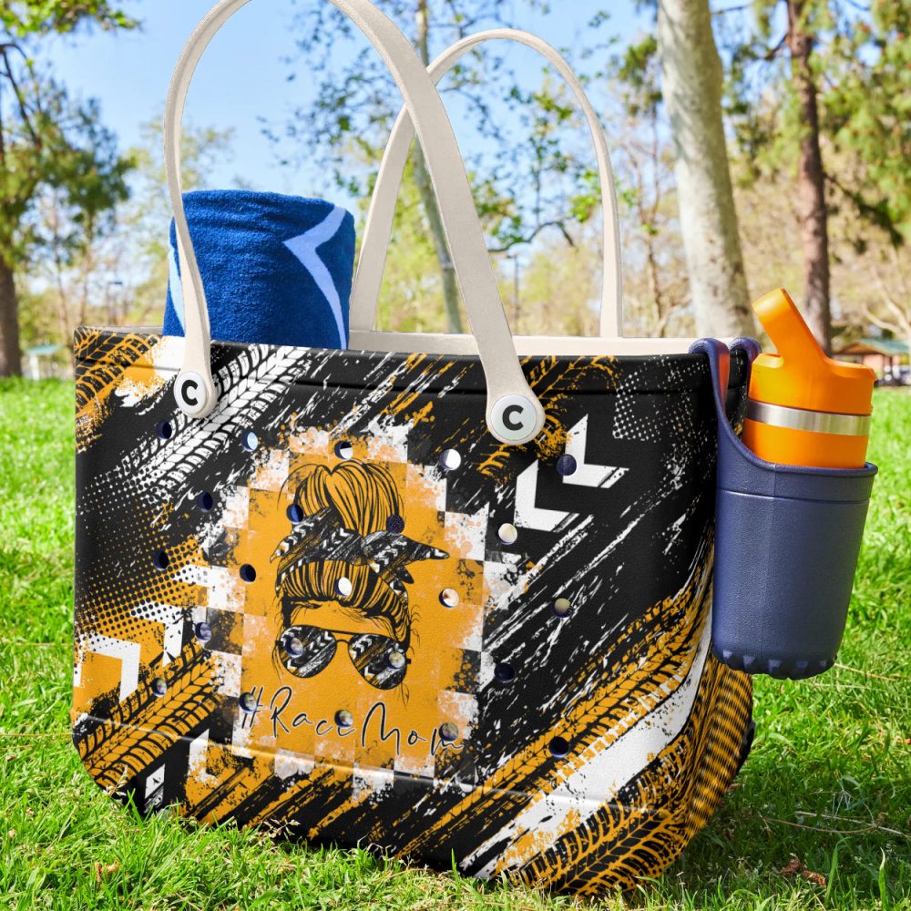 Bucket Tote Bag, Limited Edition Bogg Bag, Beach Bag Race Mom - Image 3