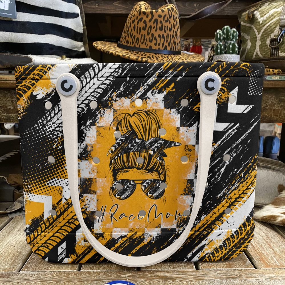 Bucket Tote Bag, Limited Edition Bogg Bag, Beach Bag Race Mom - Image 2