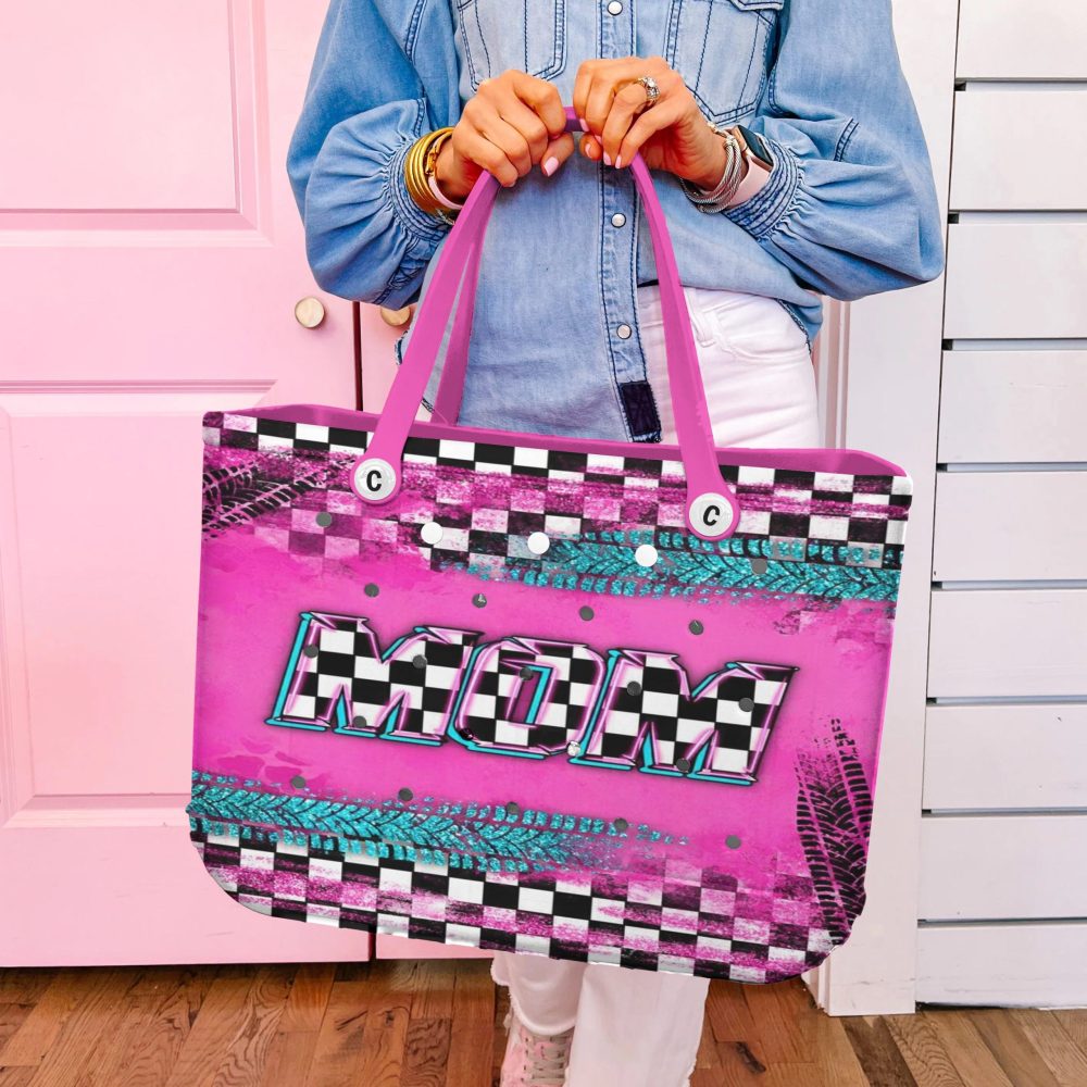 Bucket Tote Bag, Limited Edition Bogg Bag, Beach Bag Racing Mom - Image 5