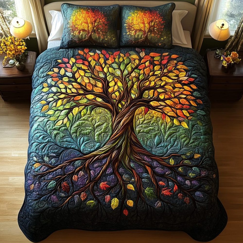 Radiant Arbor 3-Piece Quilted Bedding Set