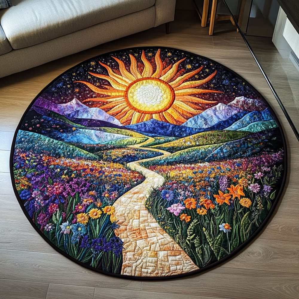 Radiant Horizons Quilted Round Mat