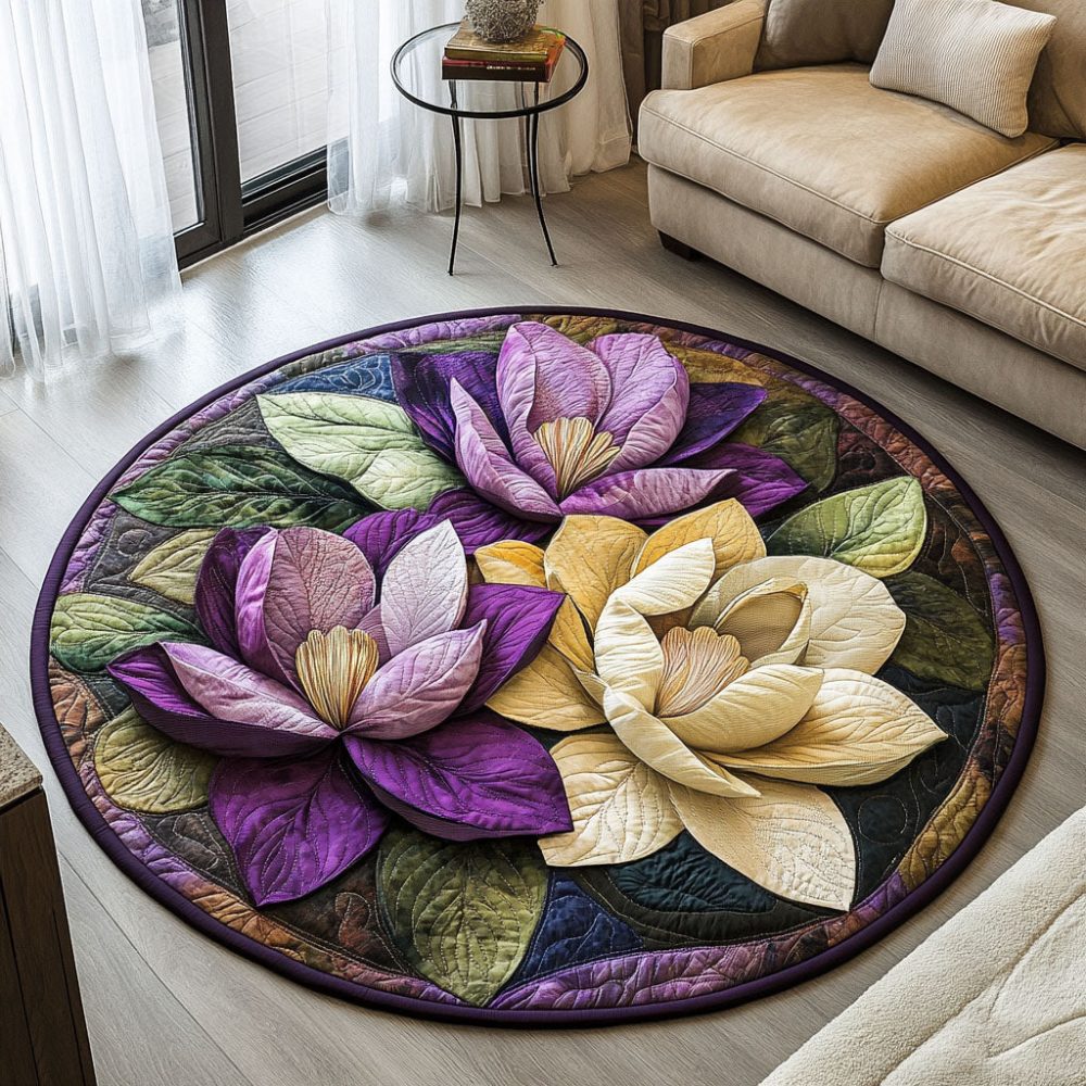 Radiant Magnolia Quilted Round Mat