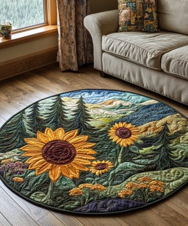 Radiant Petals Quilted Round Mat