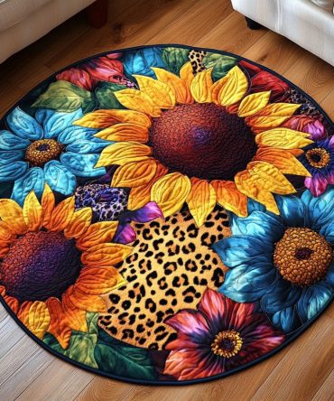 Radiant Sunflowers Quilted Round Mat