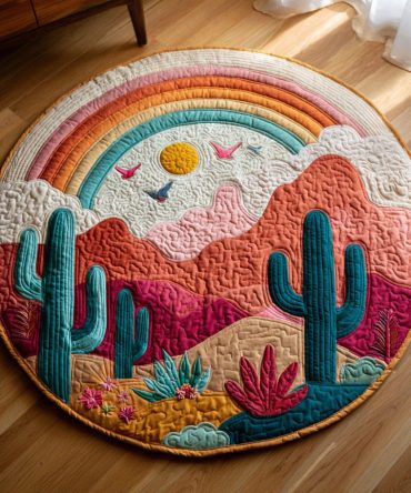 Rainbow Canyon Quilted Round Mat