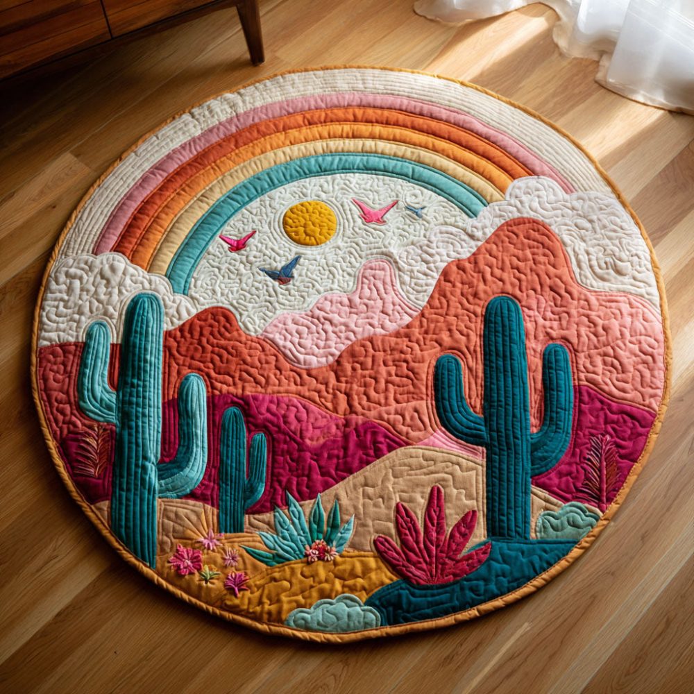 Rainbow Canyon Quilted Round Mat