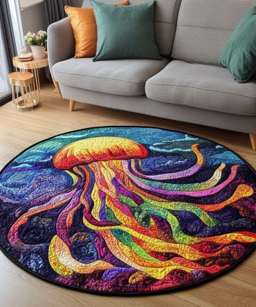 Rainbow Drifter Quilted Round Mat