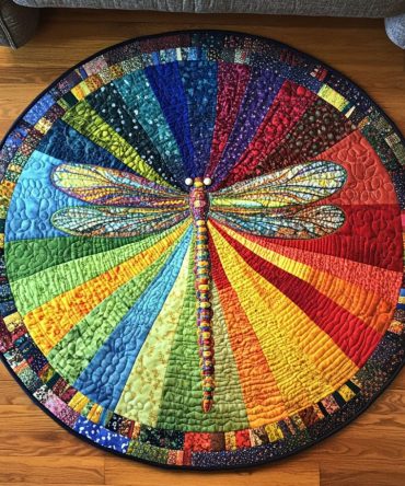 Rainbow Elegance Quilted Round Mat