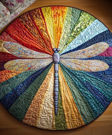 Rainbow Flight Quilted Round Mat