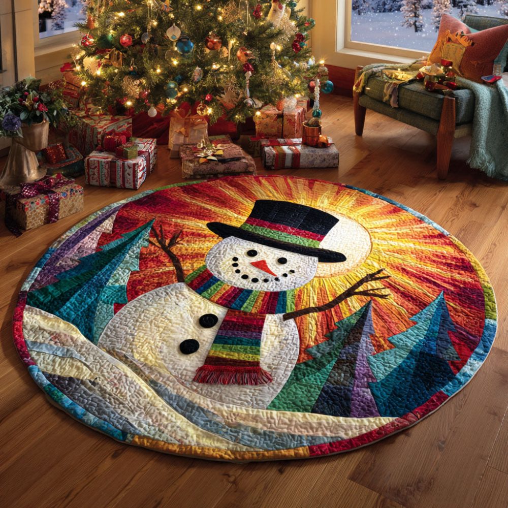Rainbow Frosty Quilted Round Mat