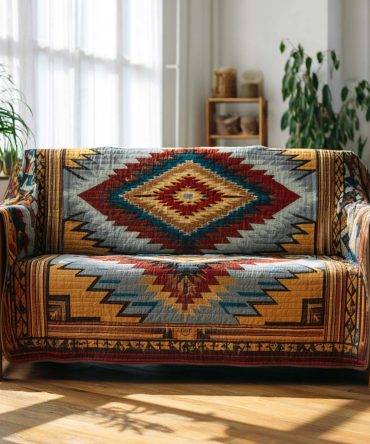 Red Mesa Canyon Quilted Sofa Cover