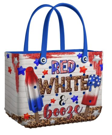 Patriotic Popsicle Tote Bag - Red White & Booze Design, Perfect For Summer Fun & Festivities