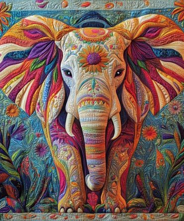 Regal Elephant Quilted Blanket