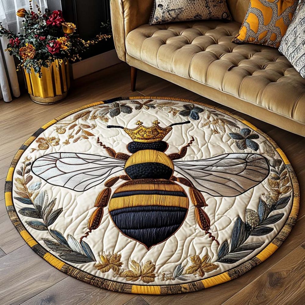 Regal Pollen Crown Quilted Round Mat