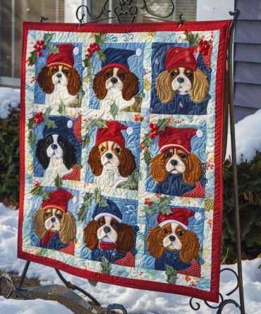 Regal Spaniel Dreams Quilted Blanket