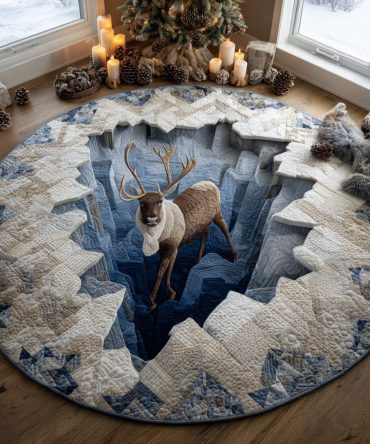 Reindeer Delight Quilted Round Mat