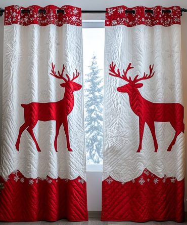 Reindeer Glow Quilted Curtains