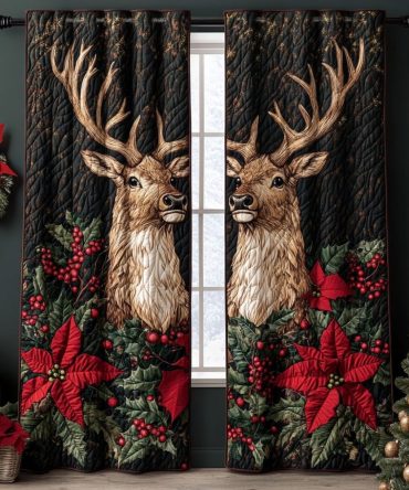 Reindeer Journey Quilted Curtains