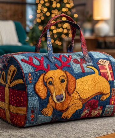 Reindeer Pup Quilted Duffle Bag