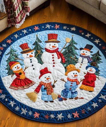 Reindeer Sleigh Ride Quilted Round Mat