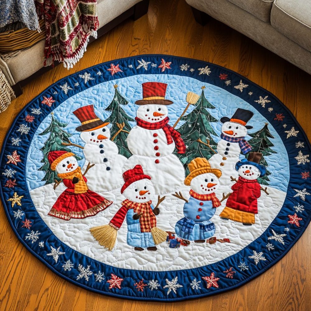 Reindeer Sleigh Ride Quilted Round Mat