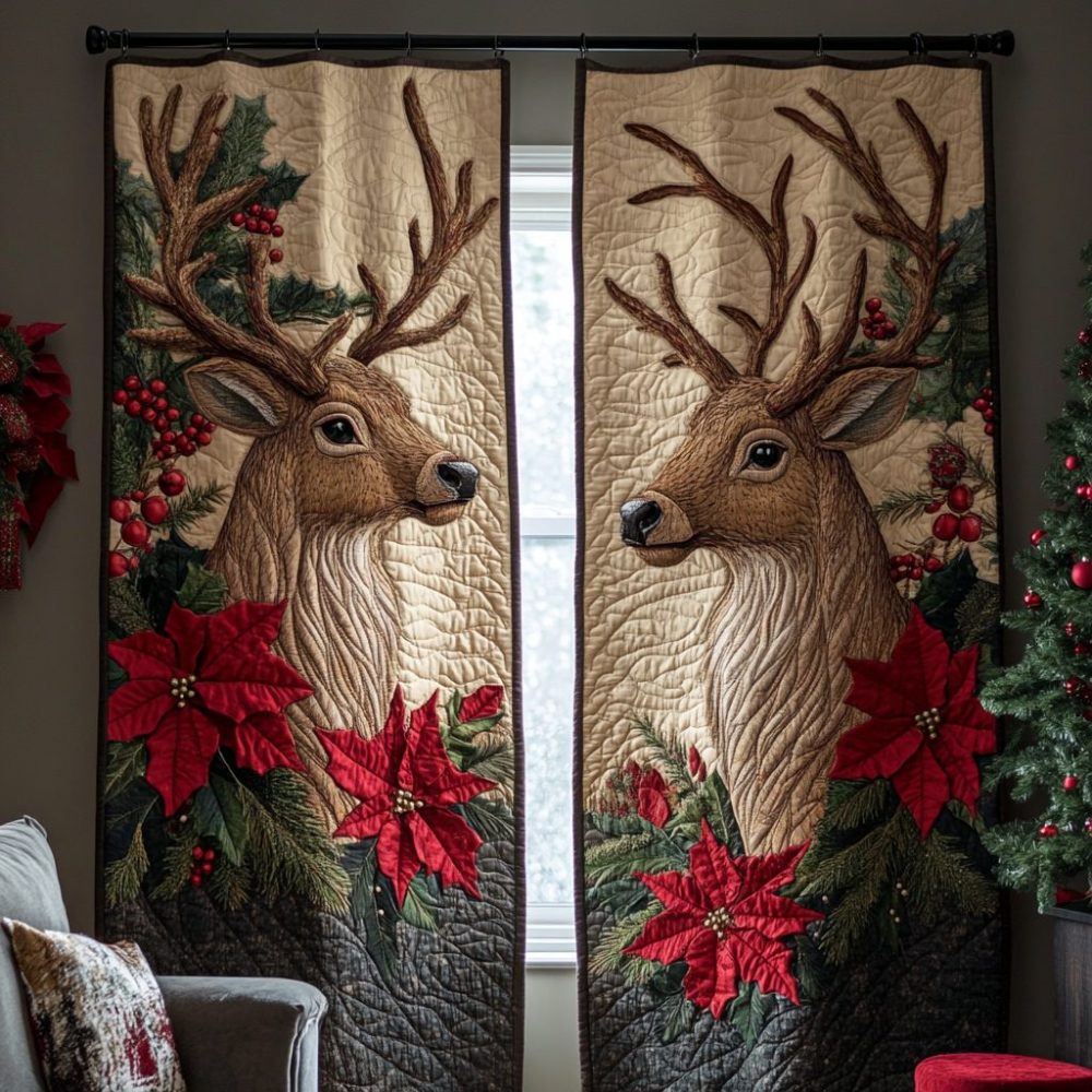 Reindeer Wish Quilted Curtains