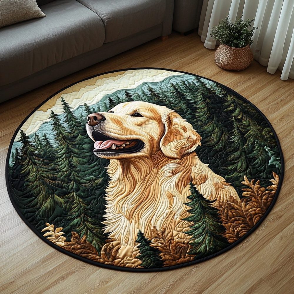 Retriever Magic Quilted Round Mat