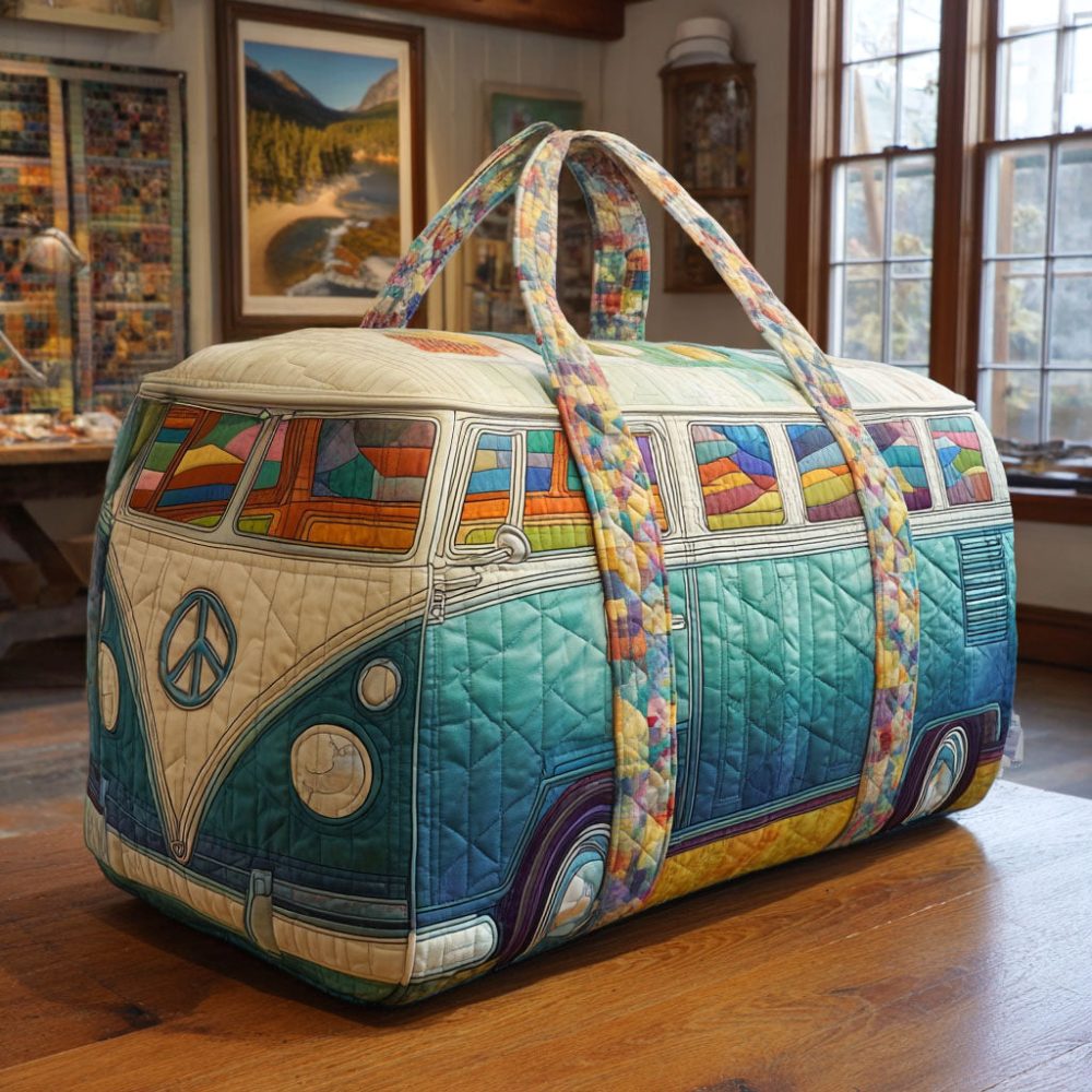 Retro Motion Quilted Duffle Bag