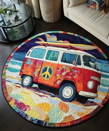 Retro Ride Quilted Round Mat