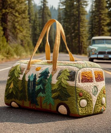 Retro Road Quilted Duffle Bag