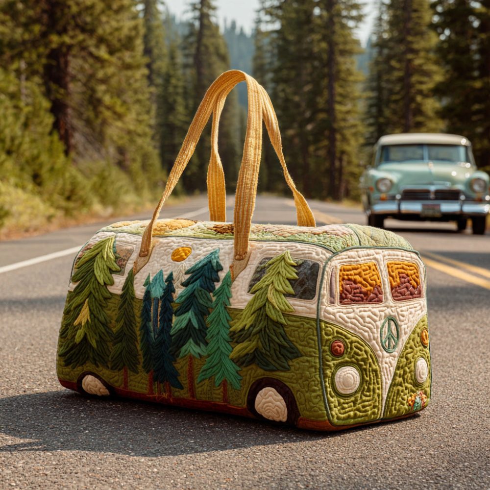 Retro Road Quilted Duffle Bag