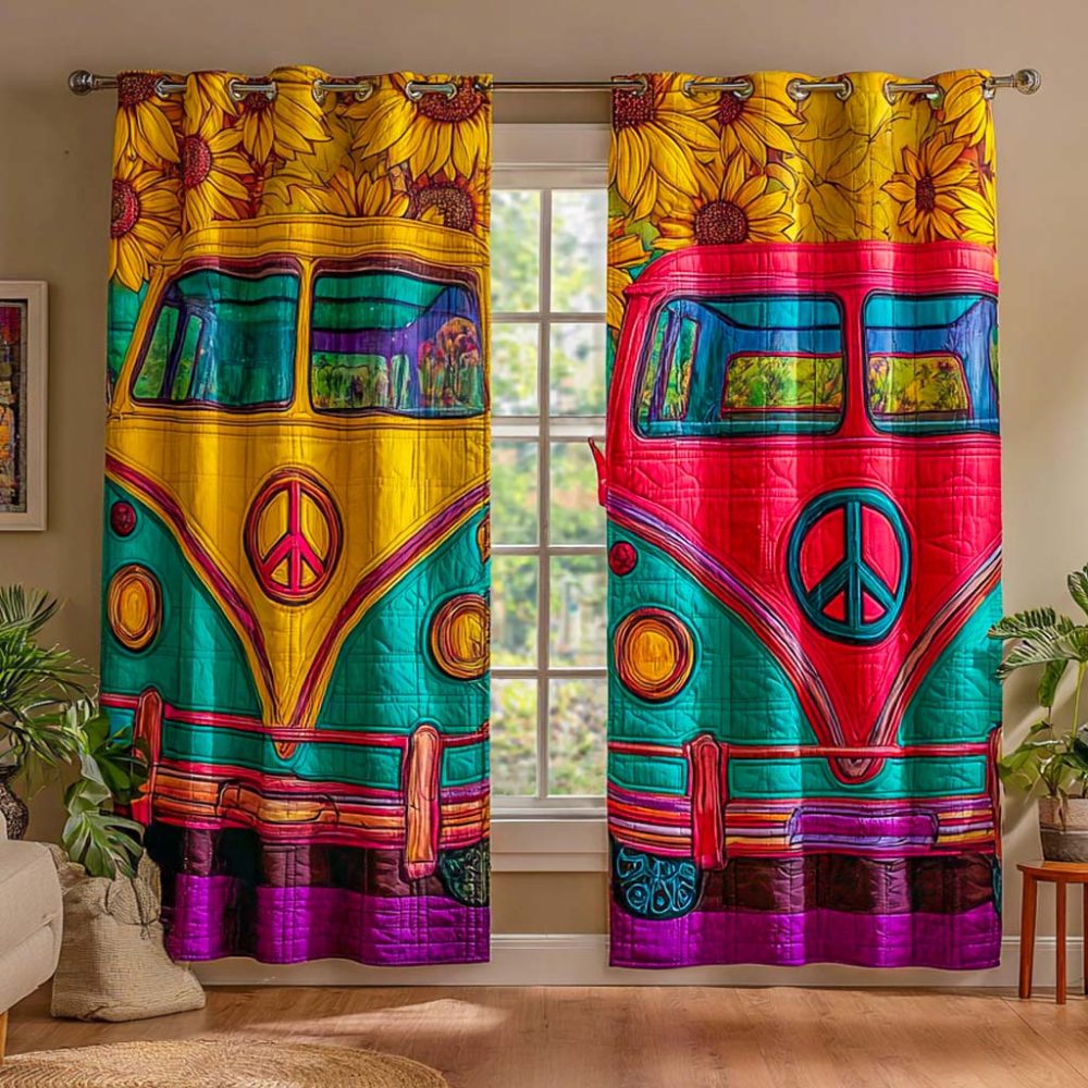 Retro Wave Quilted Curtains