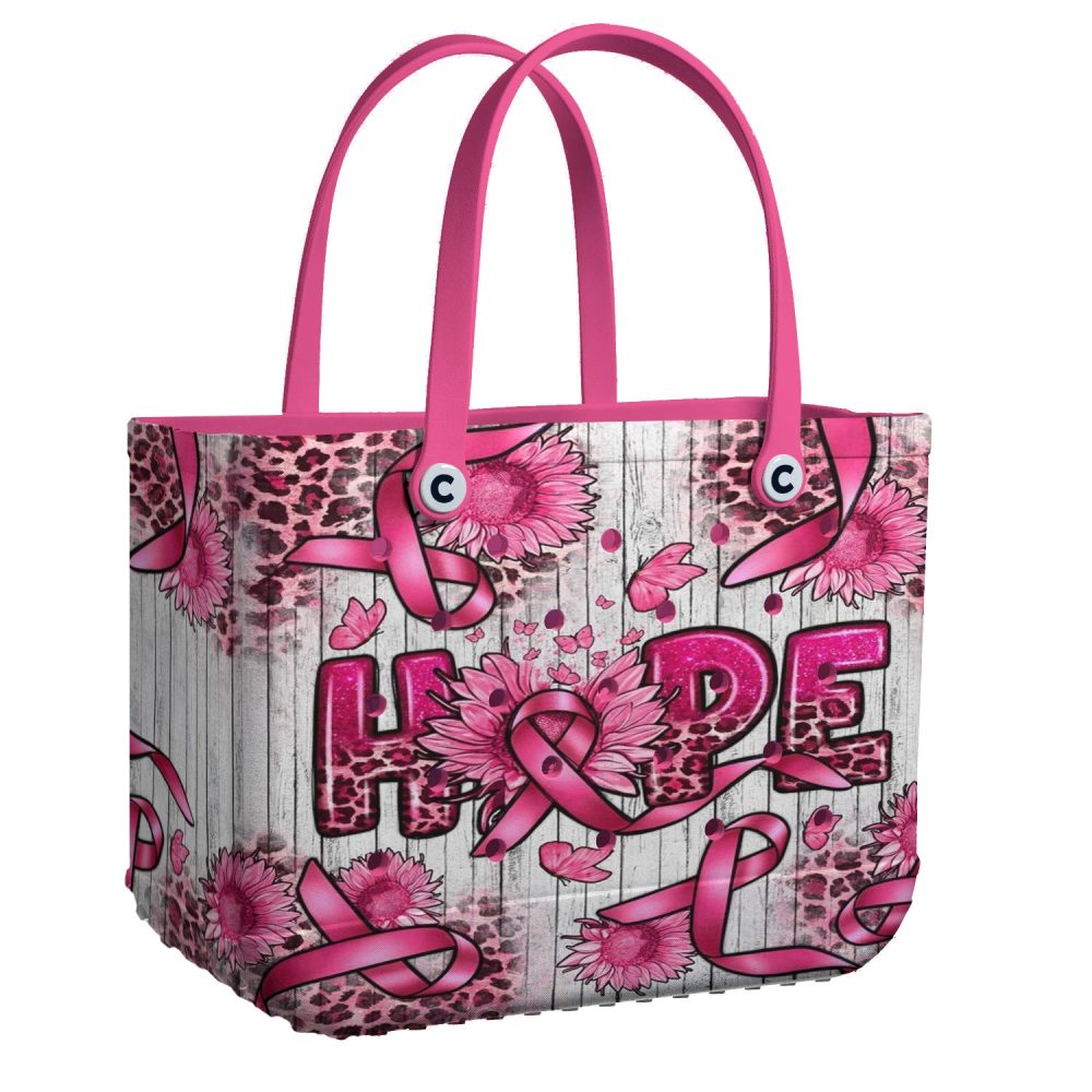 Bucket Tote Bag, Limited Edition Bogg Bag, Beach Bag Ribbon Of Hope