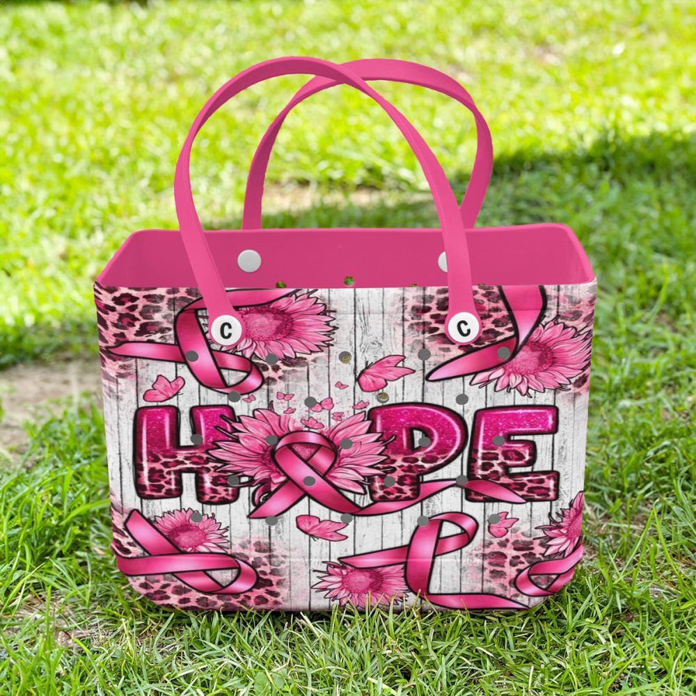 Bucket Tote Bag, Limited Edition Bogg Bag, Beach Bag Ribbon Of Hope - Image 2