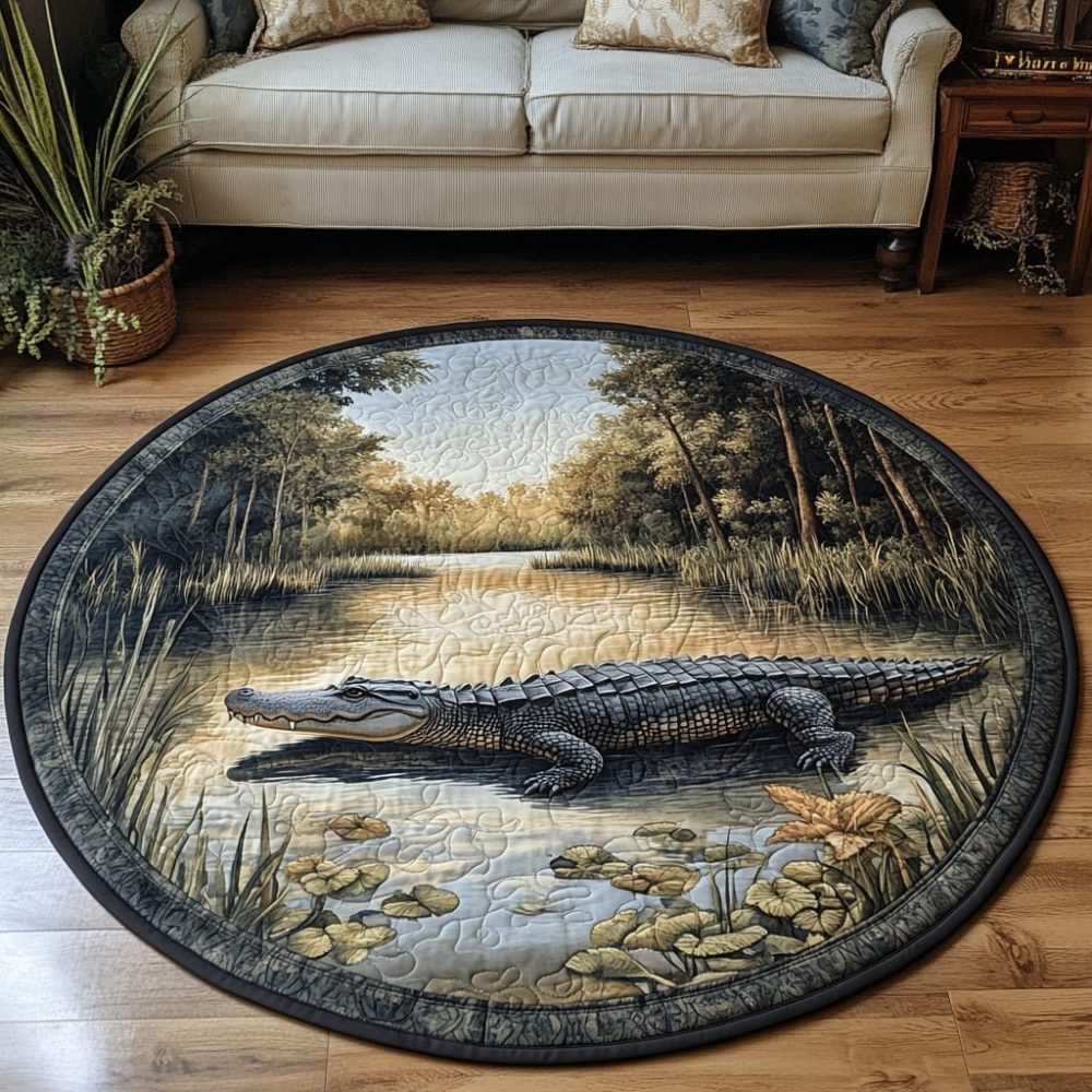 River Ruler Quilted Round Mat