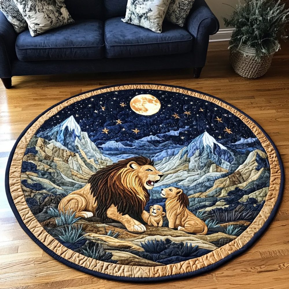 Roaring Lion Quilted Round Mat