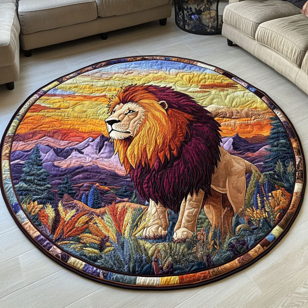 Roaring Lion Sunset Quilted Round Mat