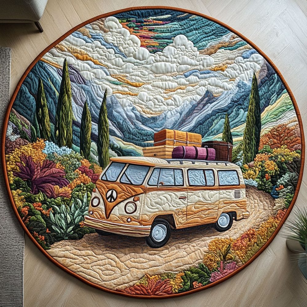 Rolling Freedom Quilted Round Mat