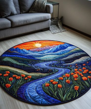 Rolling Hills Harmony Quilted Round Mat