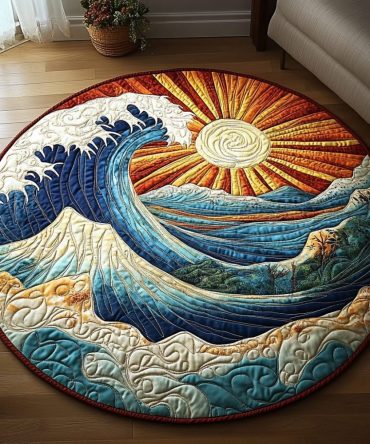 Rolling Tide Quilted Round Mat