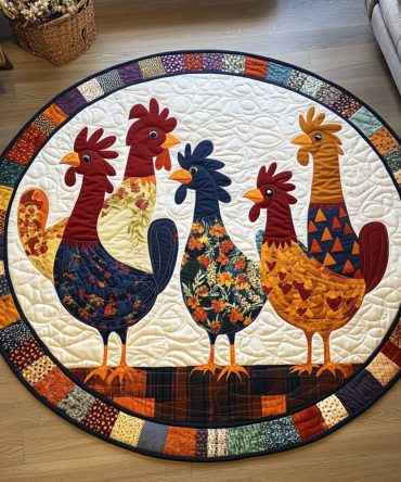 Rooster Retreat Quilted Round Mat