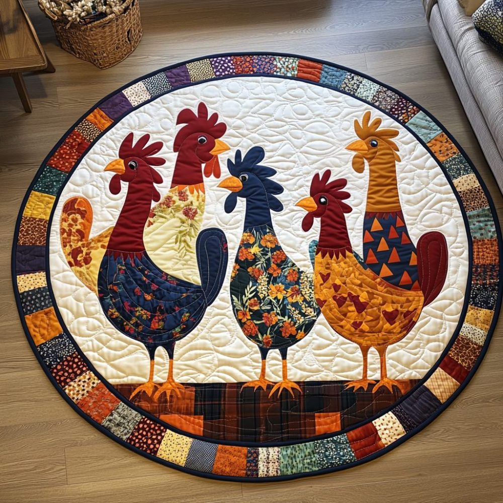 Rooster Retreat Quilted Round Mat