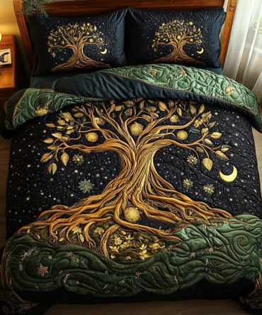 Roots Of Peace 3-Piece Quilted Bedding Set