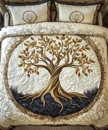Roots Of Serenity 3-Piece Quilted Bedding Set