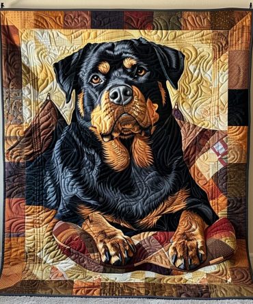 Rottweiler Watch Quilted Blanket