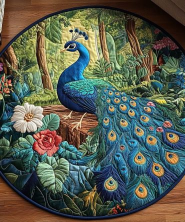 Royal Feathers Quilted Round Mat
