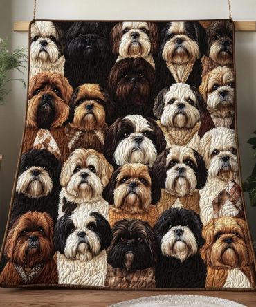Royal Shih Tzu Quilted Blanket