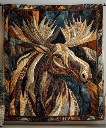 Rustic Antlers Quilted Blanket