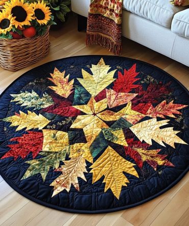 Rustic Autumn Quilted Round Mat